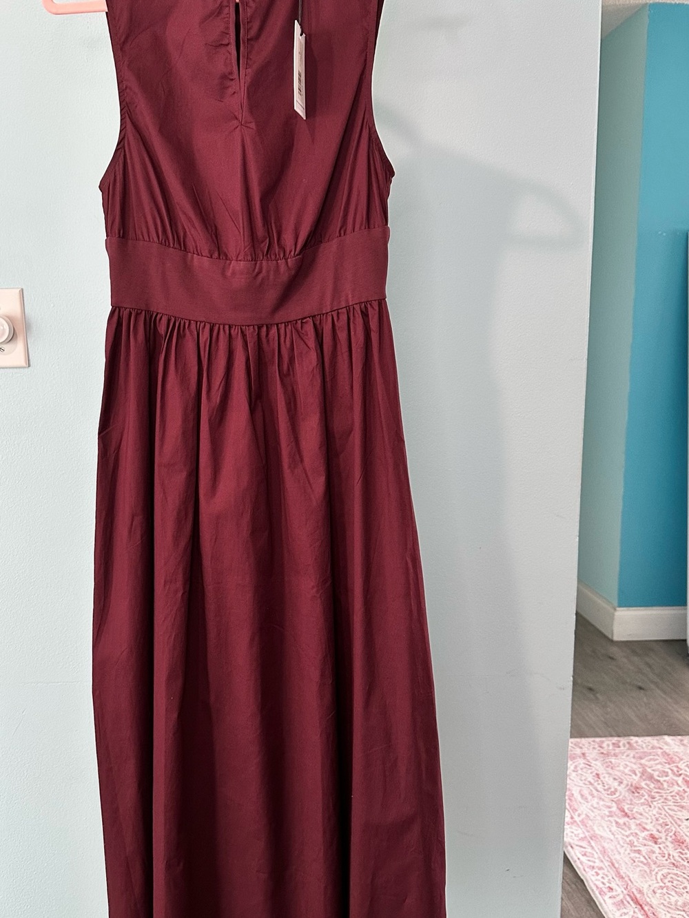 NWT SZ SMALL WeWoreWhat Wine Sleeveless Midi Dress